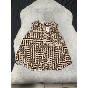 New Torrid Harper Linen Blend Pullover Tank Motifs Geometric Shirt Size 1X 14-16